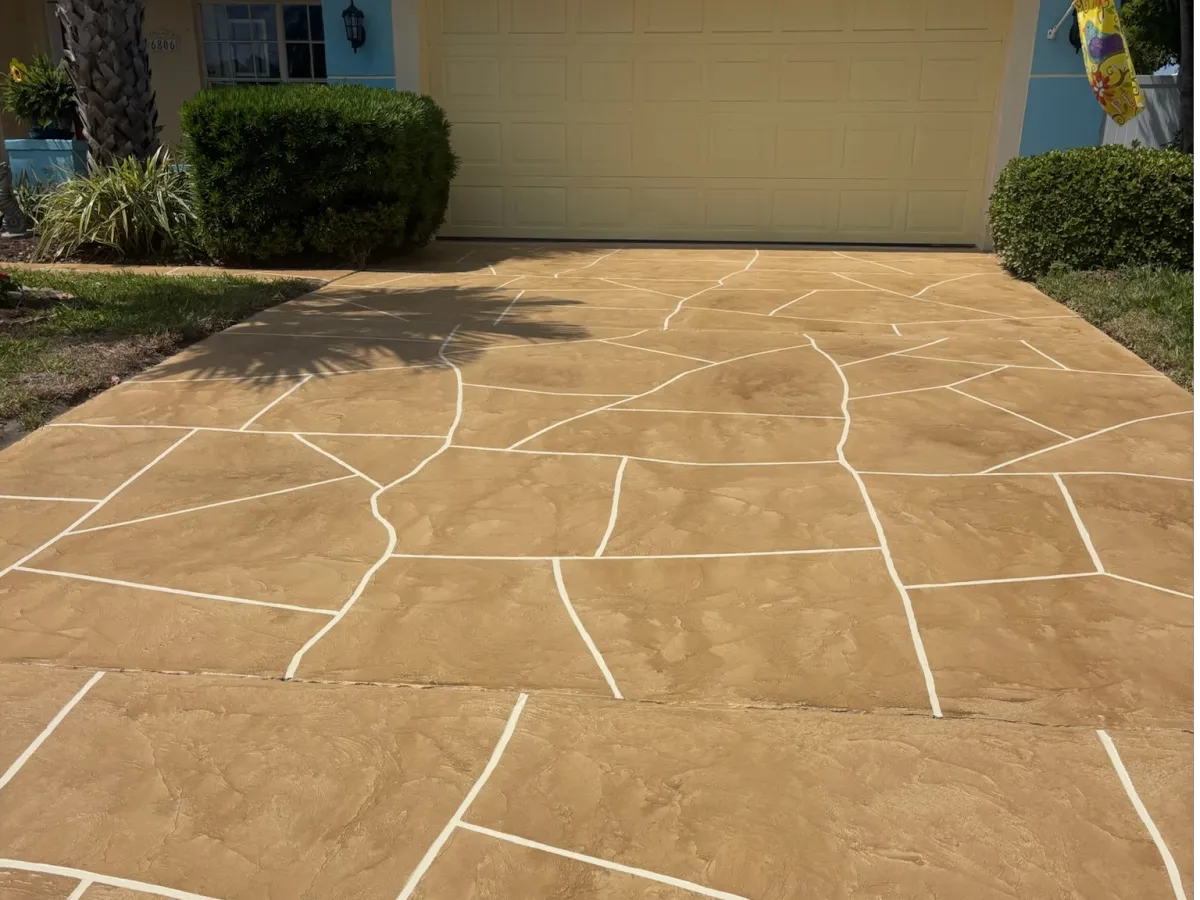 Finished decorative driveway coating in Sarasota