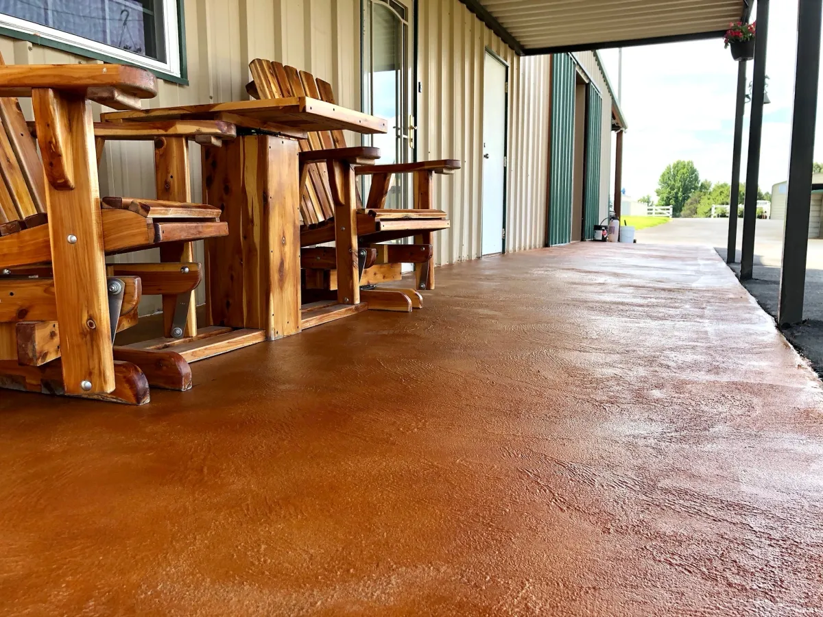 Finished stained and sealed patio coating