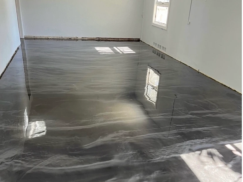 Metallic epoxy showroom style floor