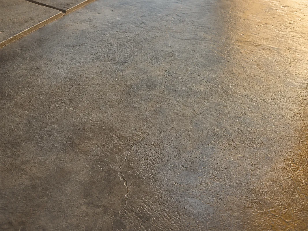 concrete crack repair surface showing decorative finish detail in Sarasota, Florida