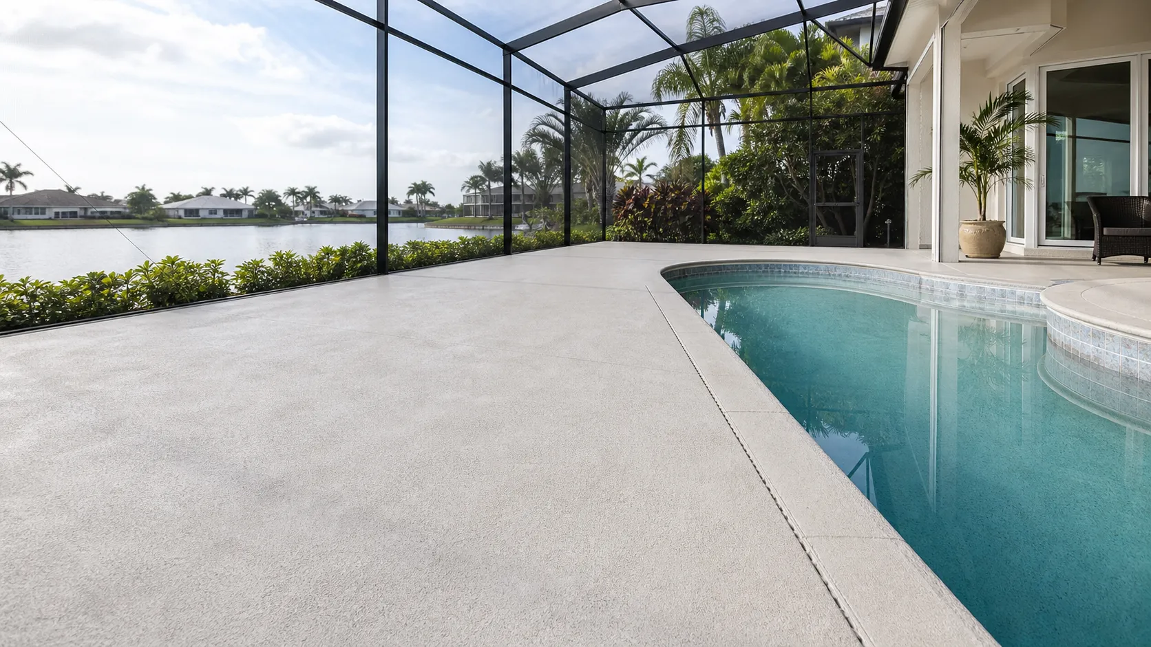 concrete overlay in Sarasota, Florida by Concrete Decor Pros
