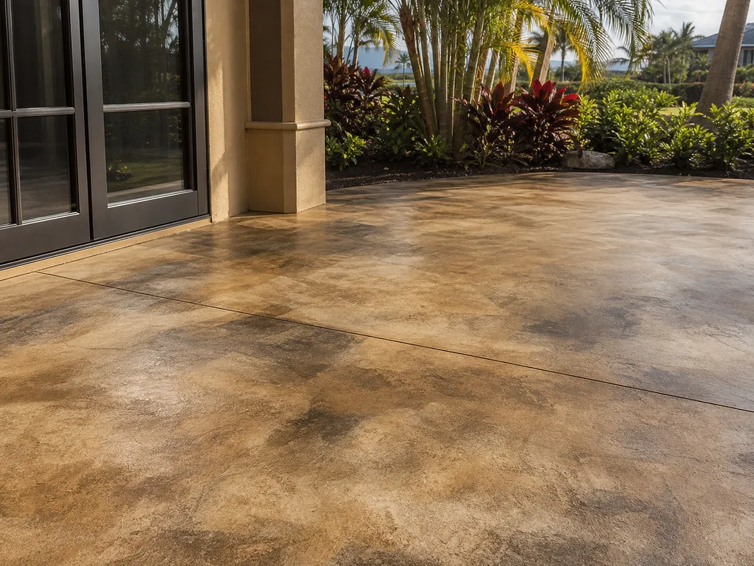 concrete staining surface showing decorative finish detail in Sarasota, Florida