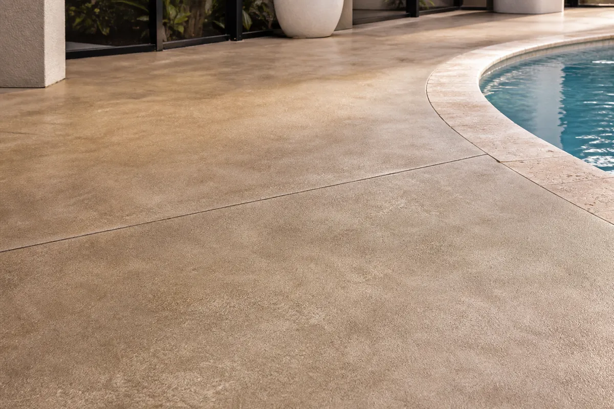 Color correction before resealing example for Concrete Staining