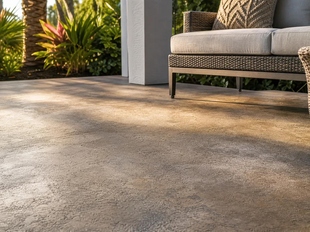 decorative concrete surface showing decorative finish detail in Sarasota, Florida