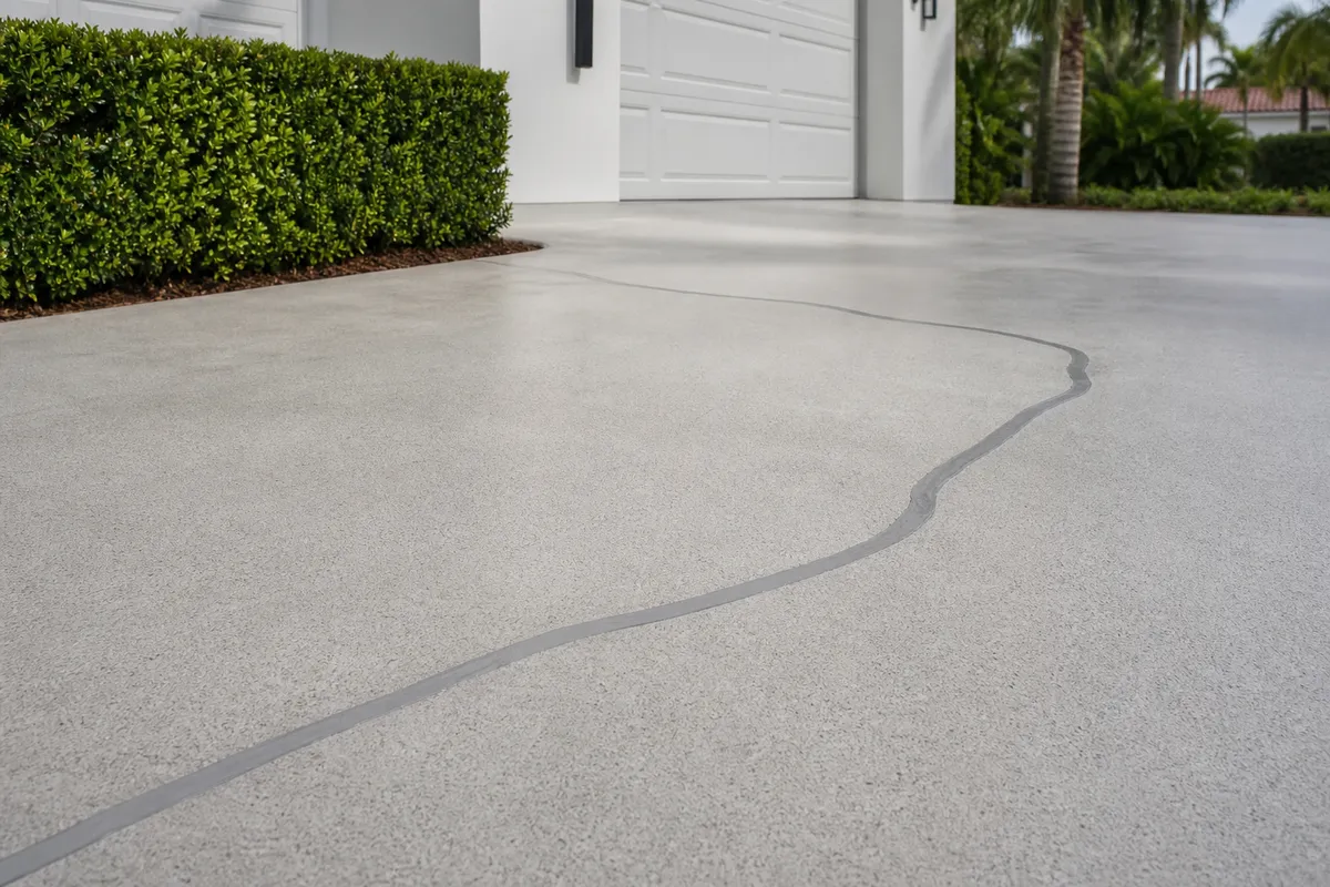 Crack prep before coating example for Driveway Coatings
