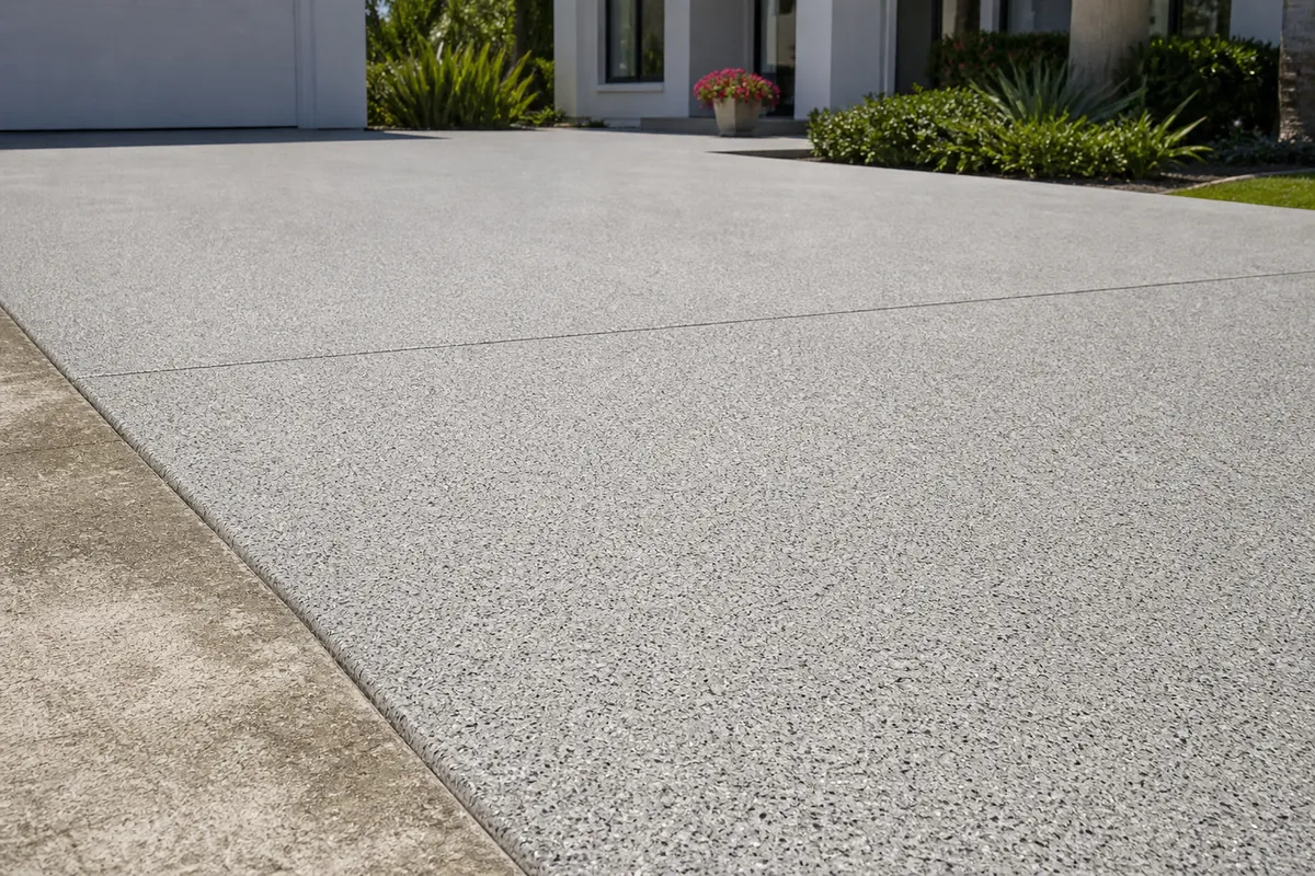 Overlay options for worn surfaces example for Driveway Coatings