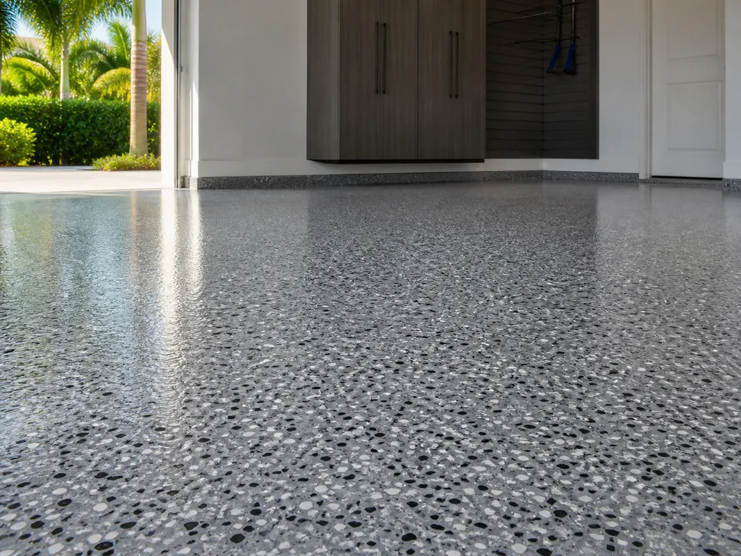 decorative epoxy garage floor finish in Sarasota, Florida