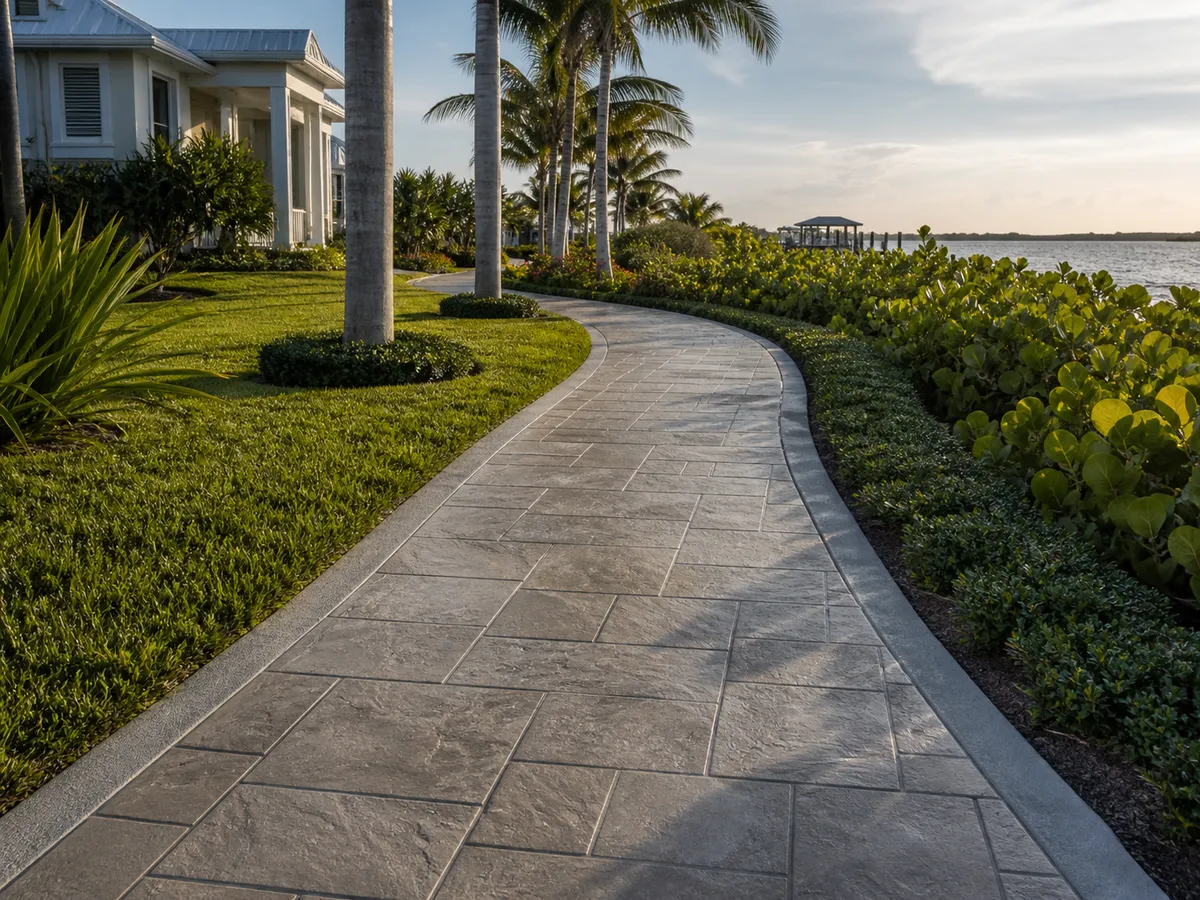 concrete overlay walkway in Longboat Key, Florida
