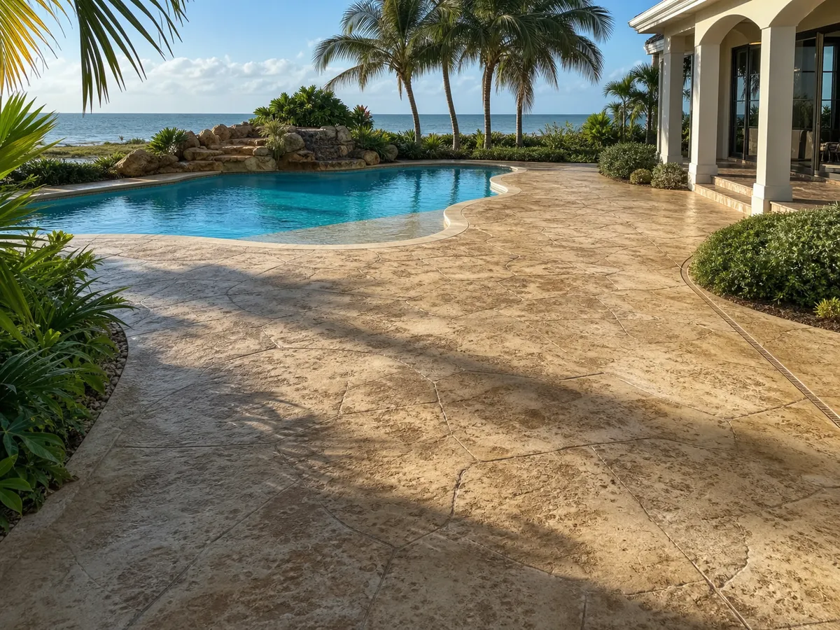 pool deck antiquing in Siesta Key, Florida