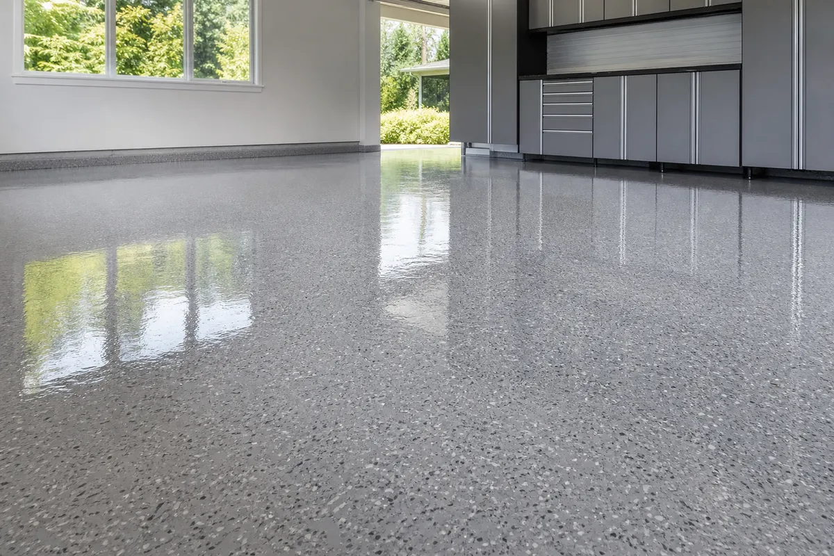 Polyaspartic topcoats example for Garage Floor Coatings