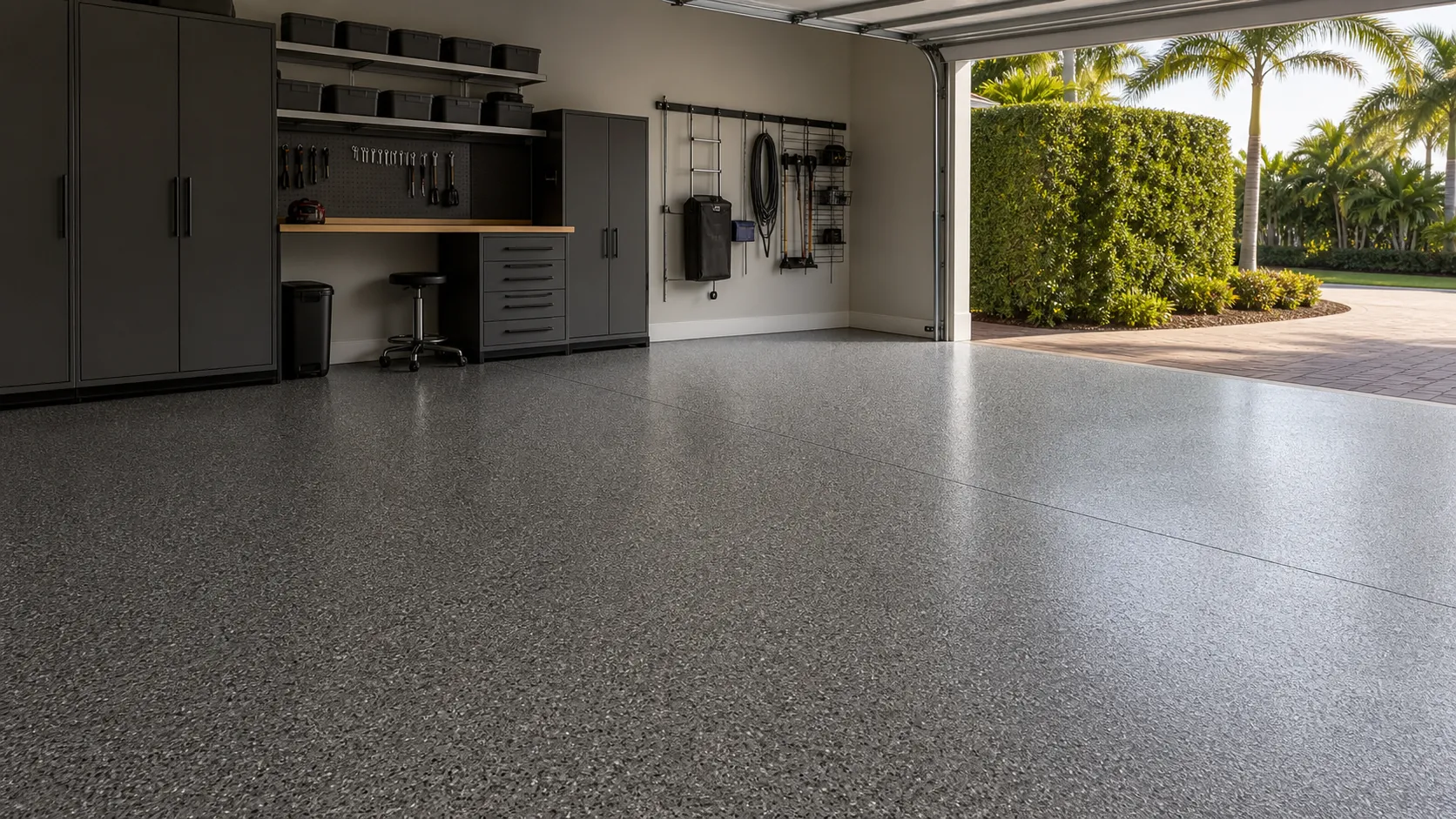 garage floor coating in Sarasota, Florida by Concrete Decor Pros