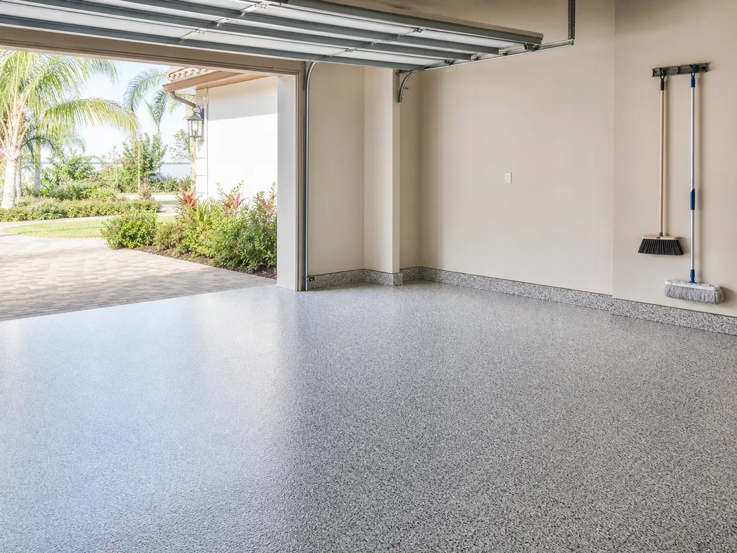 well-maintained garage floor coating surface in Sarasota, Florida