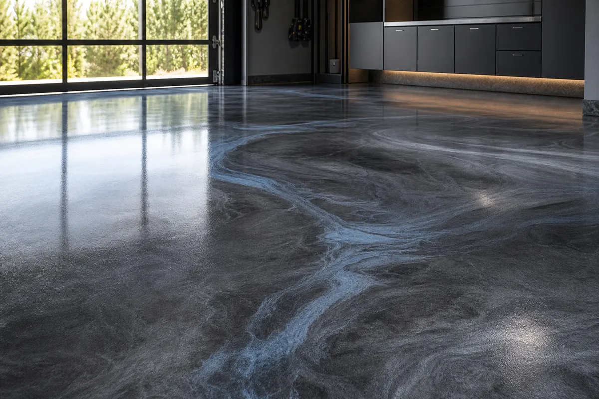 Accent color blends example for Metallic Epoxy Flooring