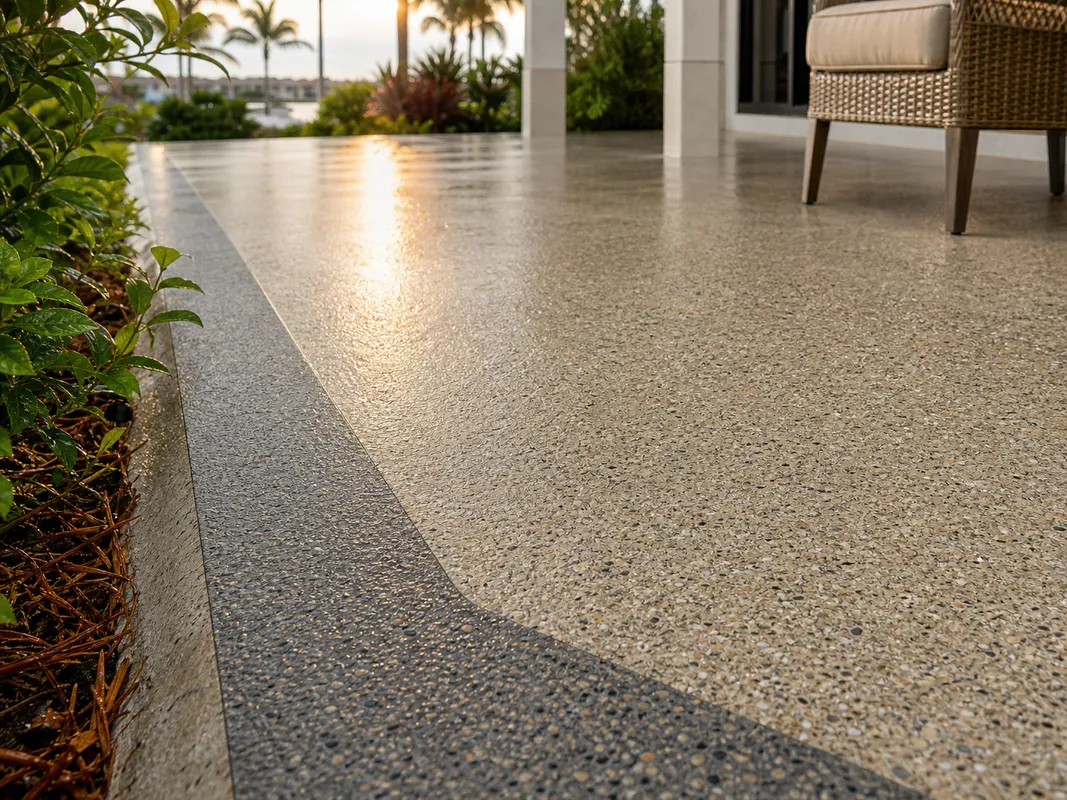 patio coating surface showing decorative finish detail in Sarasota, Florida