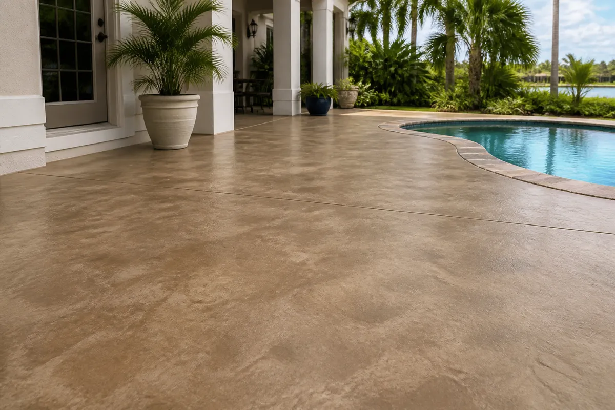 Decorative stains example for Patio Coatings