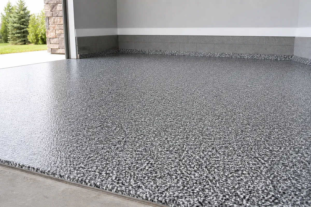 Full broadcast flake blends example for Polyaspartic Flake Coatings