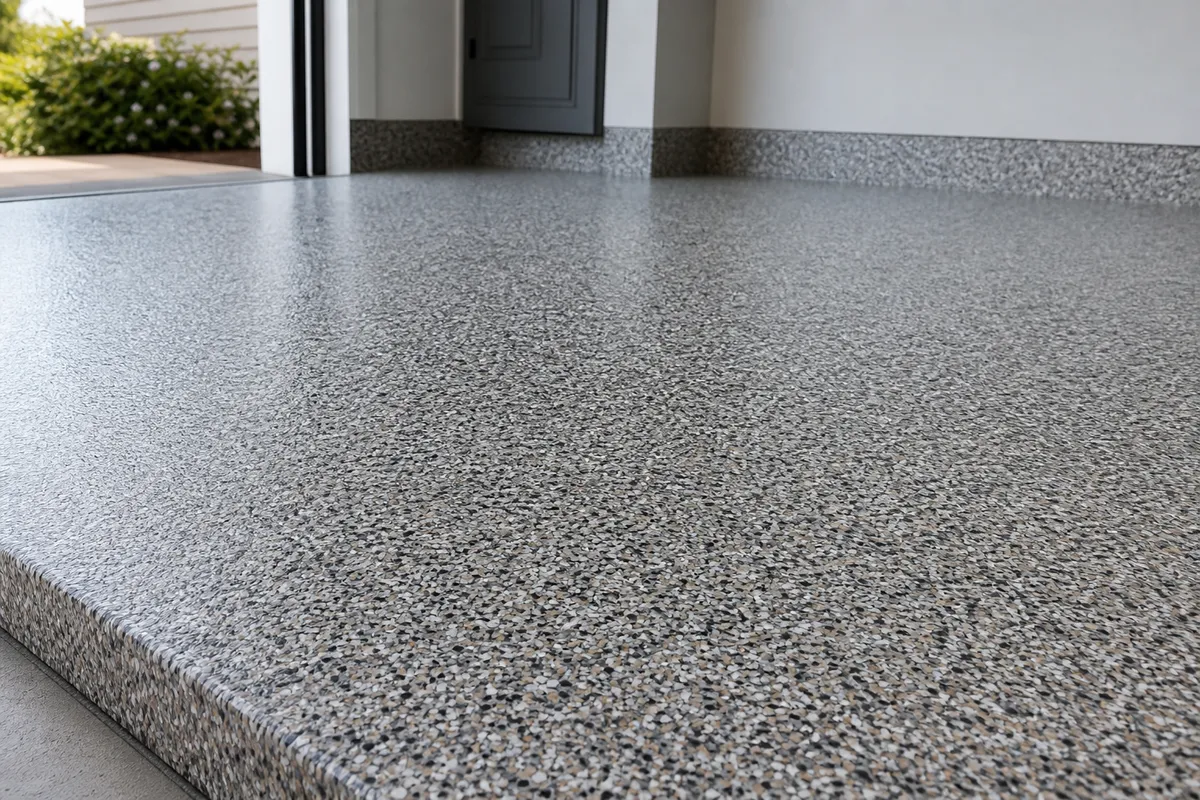 Garage flake systems example for Polyaspartic Flake Coatings