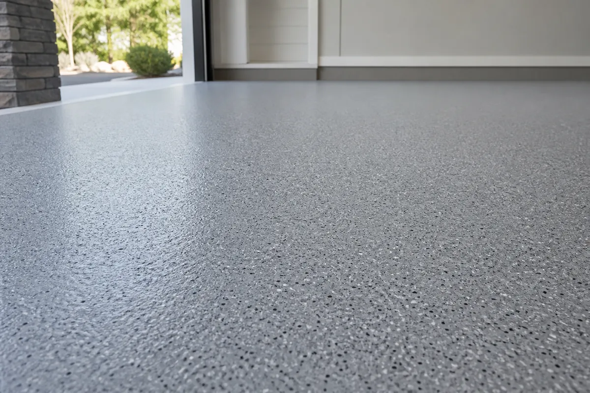 Light broadcast texture example for Polyaspartic Flake Coatings