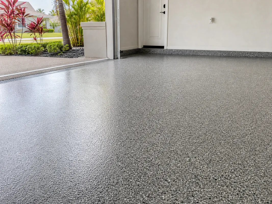 well-maintained polyaspartic flake coating surface in Sarasota, Florida