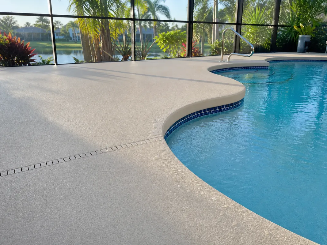 well-maintained pool deck resurfacing surface in Sarasota, Florida