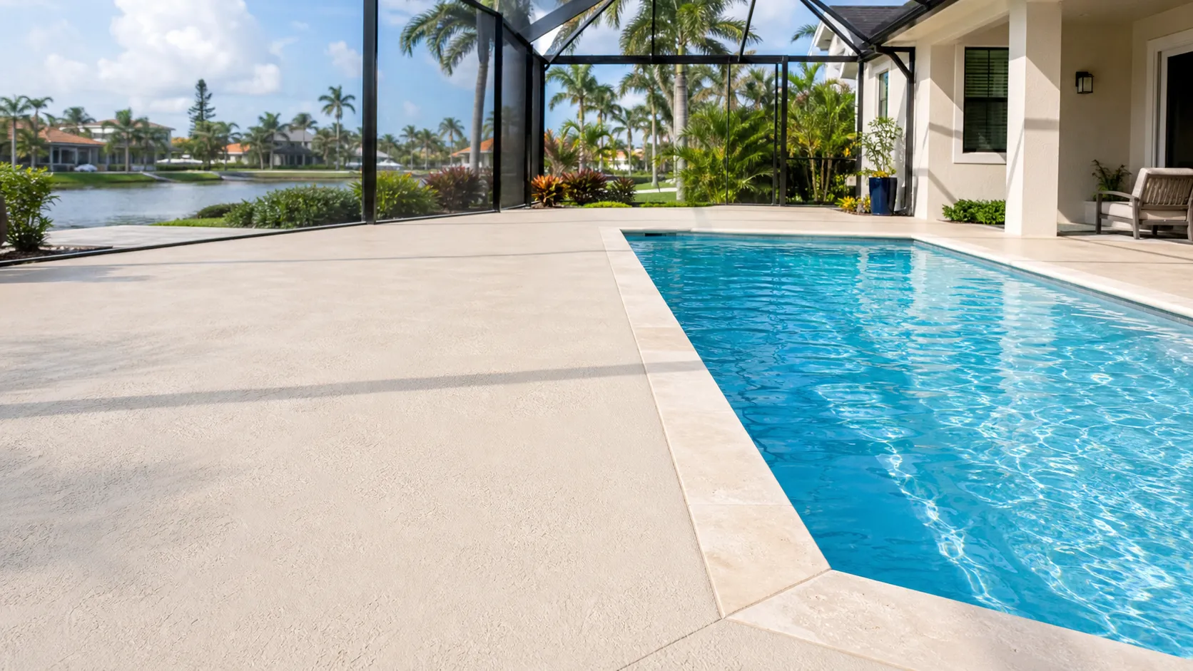 pool deck resurfacing in Sarasota, Florida by Concrete Decor Pros