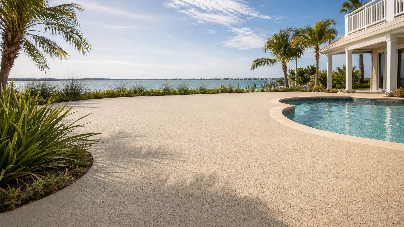 decorative concrete coating project by Concrete Decor Pros in Anna Maria Island, Florida