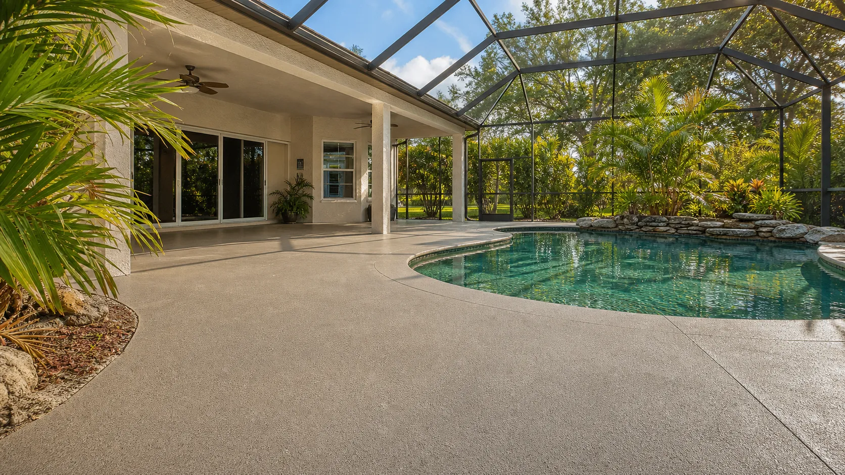 decorative concrete coating project by Concrete Decor Pros in Arcadia, Florida