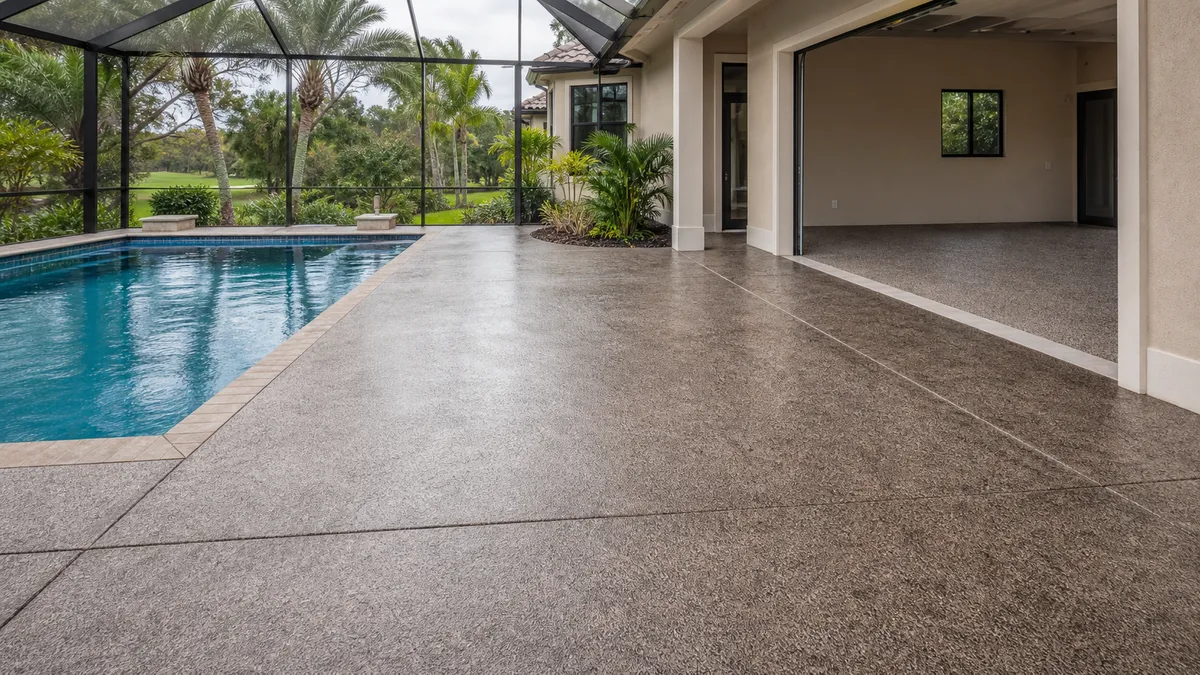 decorative concrete coating project by Concrete Decor Pros in Bradenton, Florida