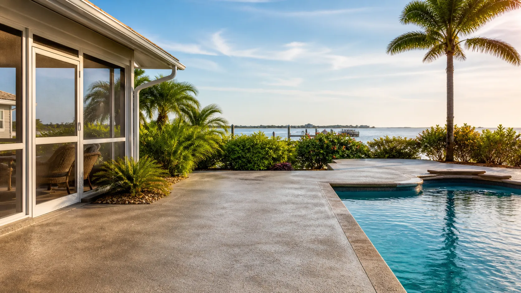 decorative concrete coating project by Concrete Decor Pros in Cortez, Florida