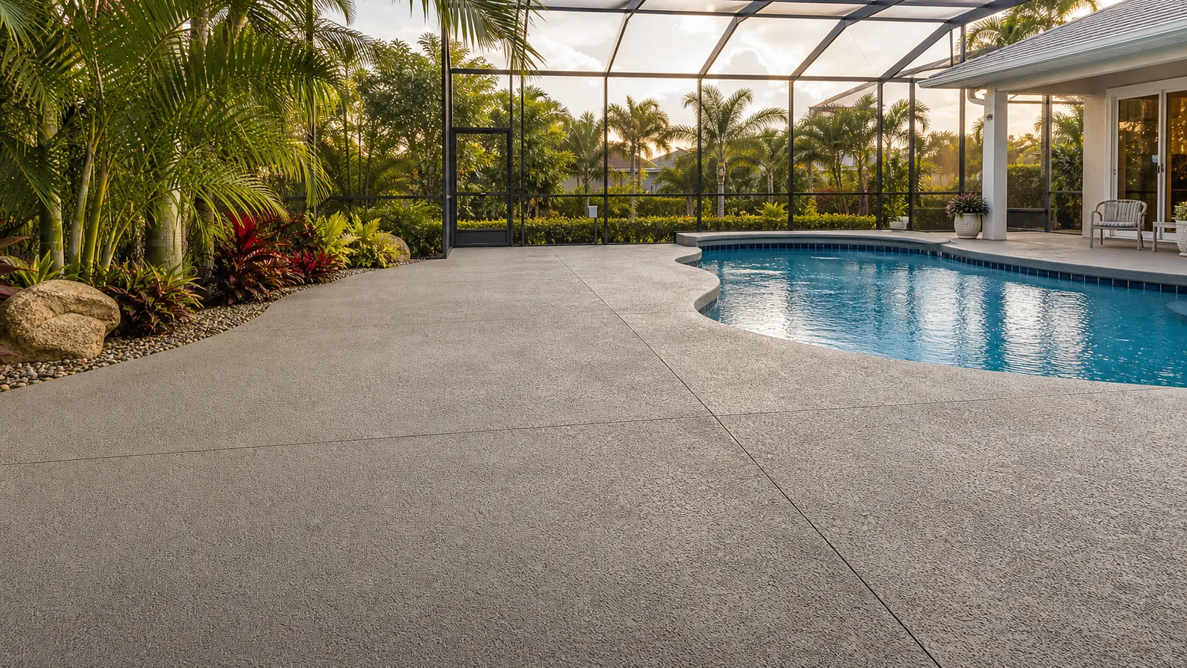 decorative concrete coating project by Concrete Decor Pros in Ellenton, Florida