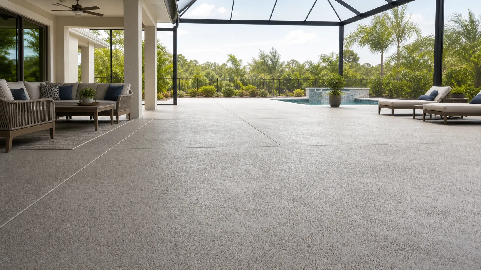 decorative concrete coating project by Concrete Decor Pros in Lakewood Ranch, Florida