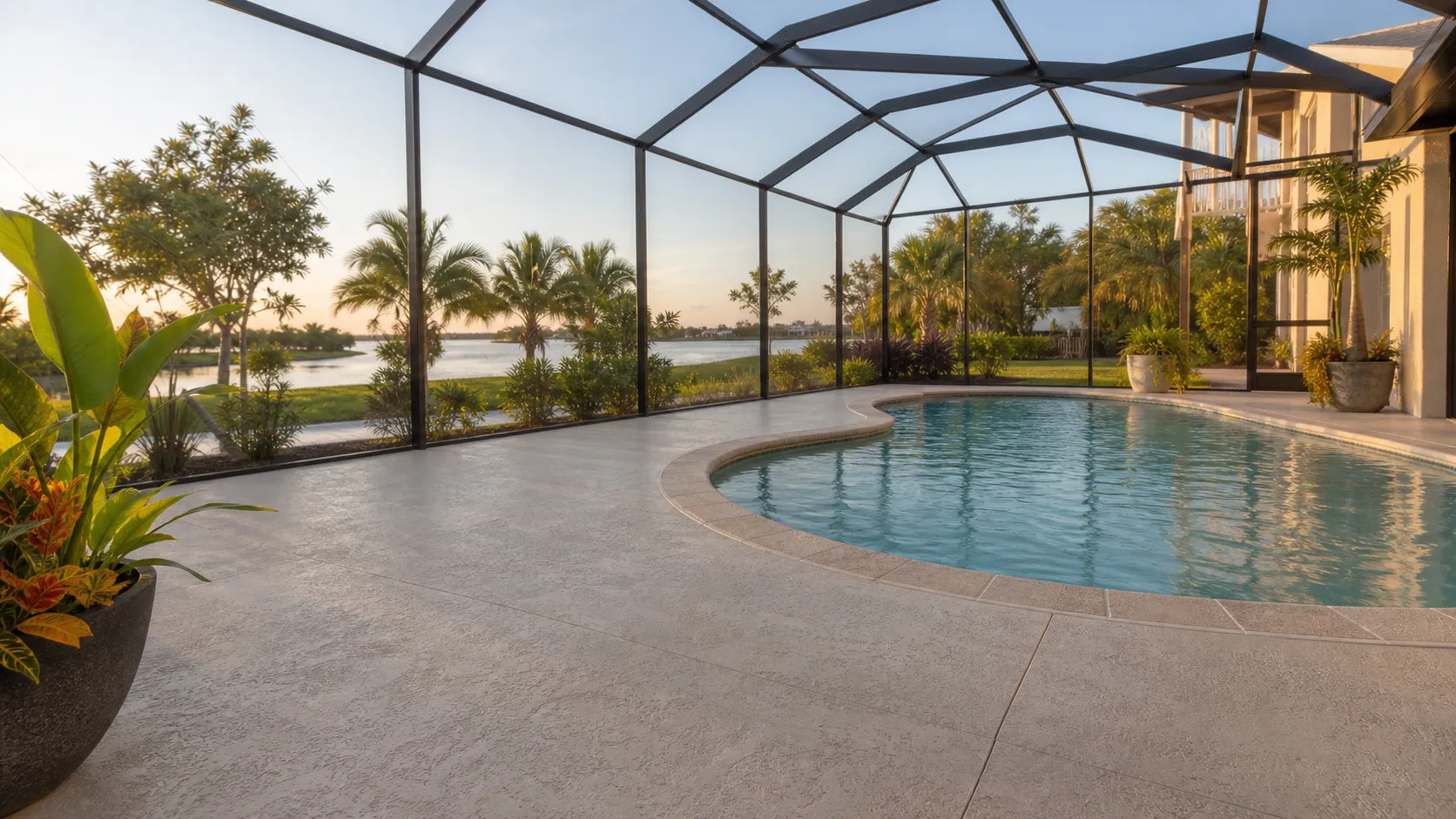decorative concrete coating project by Concrete Decor Pros in Nokomis, Florida