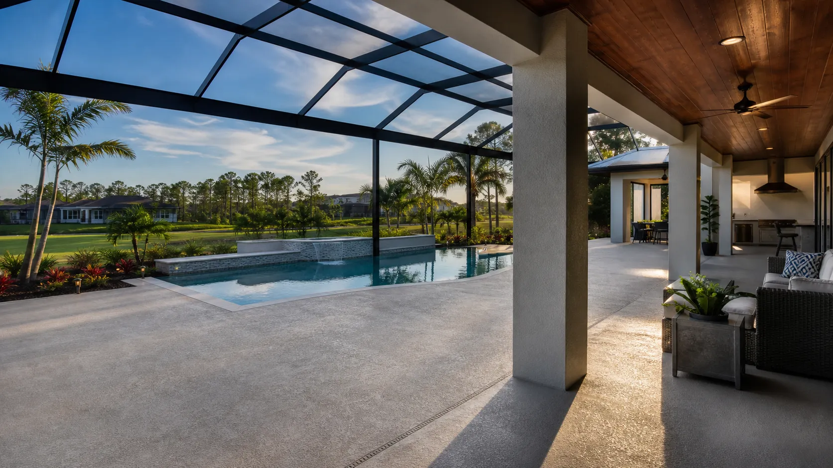 decorative concrete coating project by Concrete Decor Pros in North Port, Florida