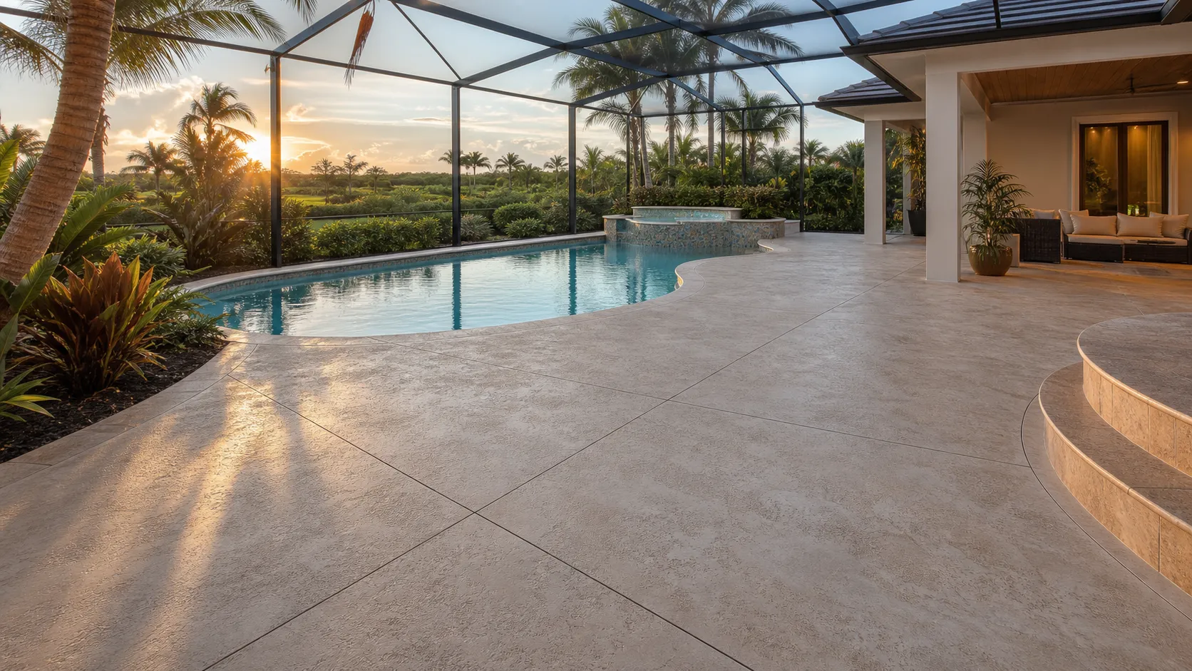 decorative concrete coating project by Concrete Decor Pros in Osprey, Florida
