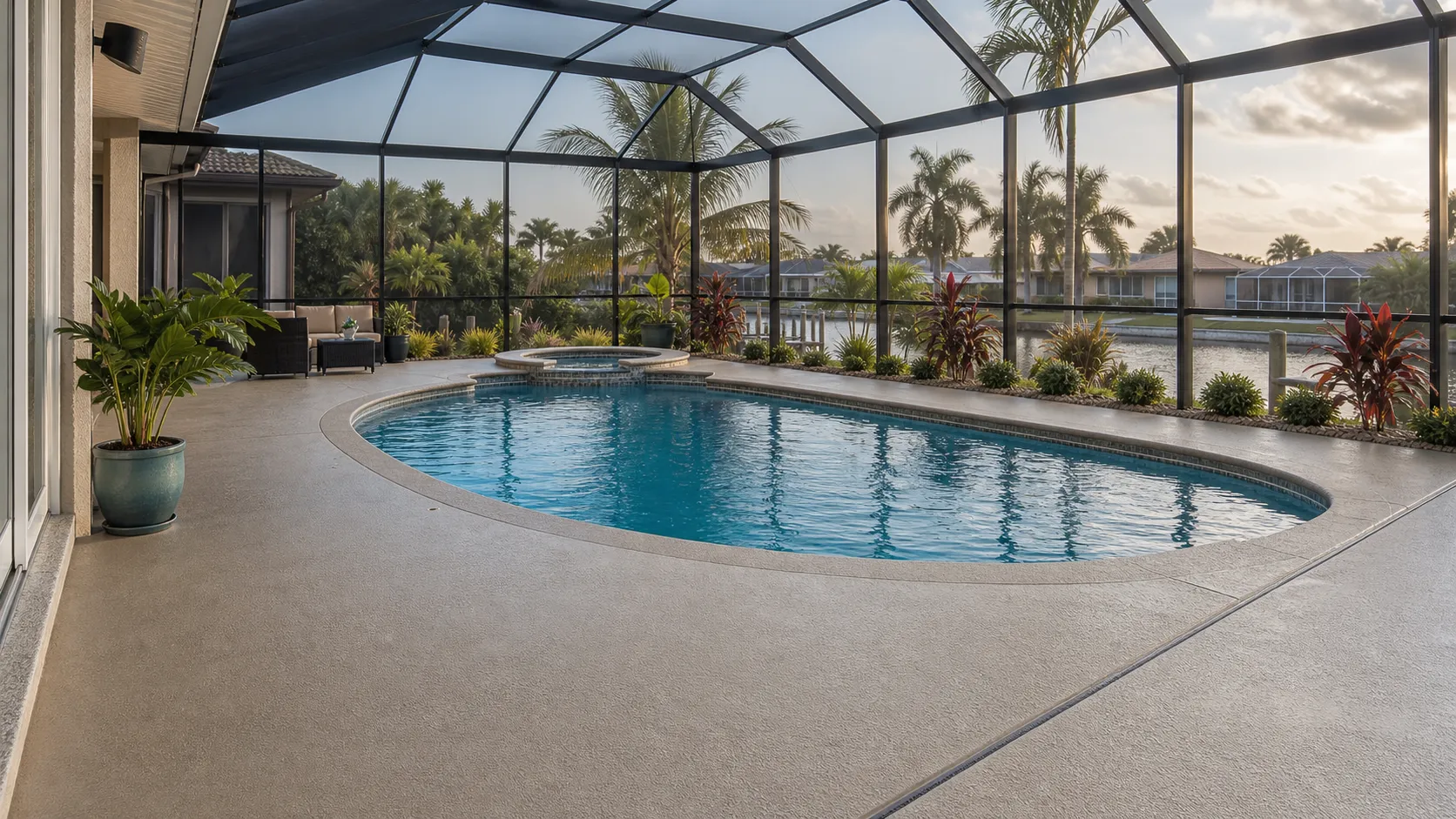 decorative concrete coating project by Concrete Decor Pros in Punta Gorda, Florida