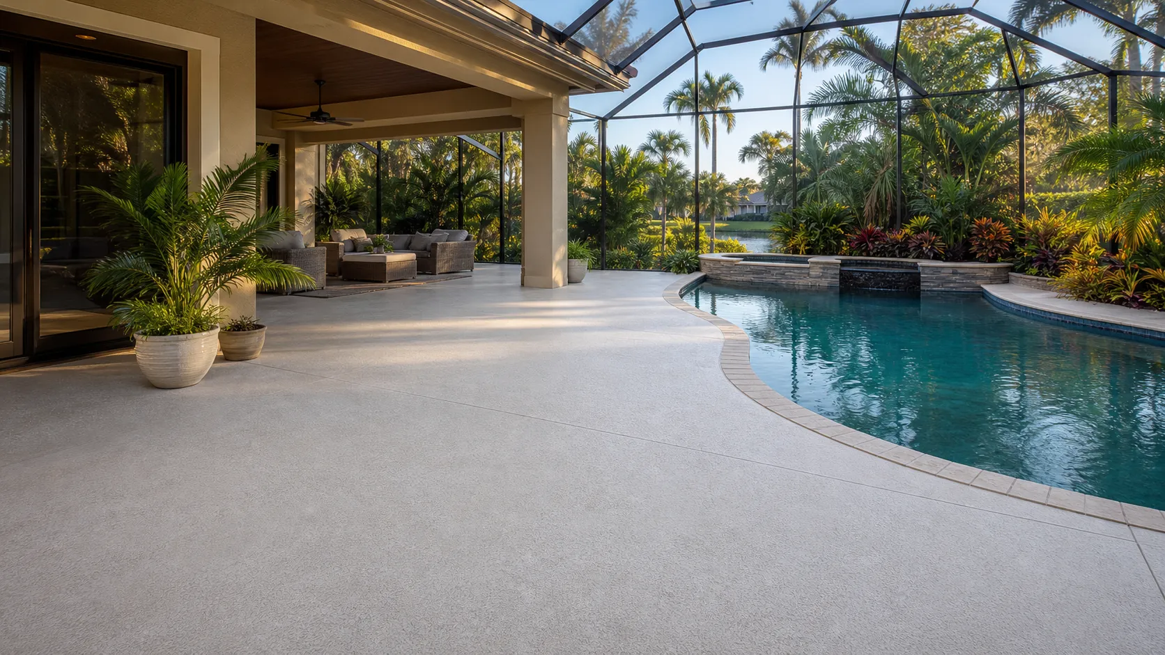 decorative concrete coating project by Concrete Decor Pros in Sarasota, Florida