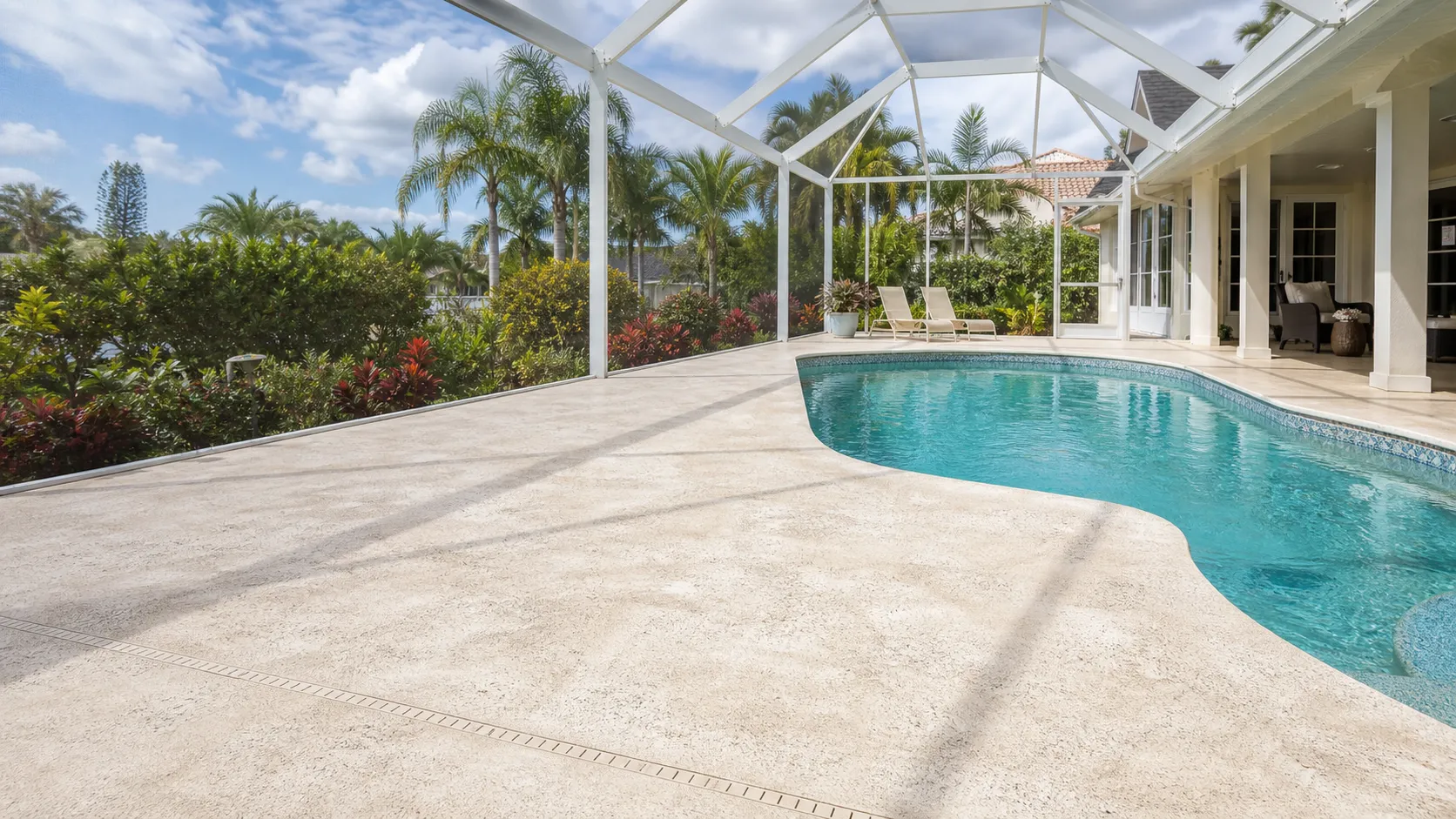 decorative concrete coating project by Concrete Decor Pros in Siesta Key, Florida