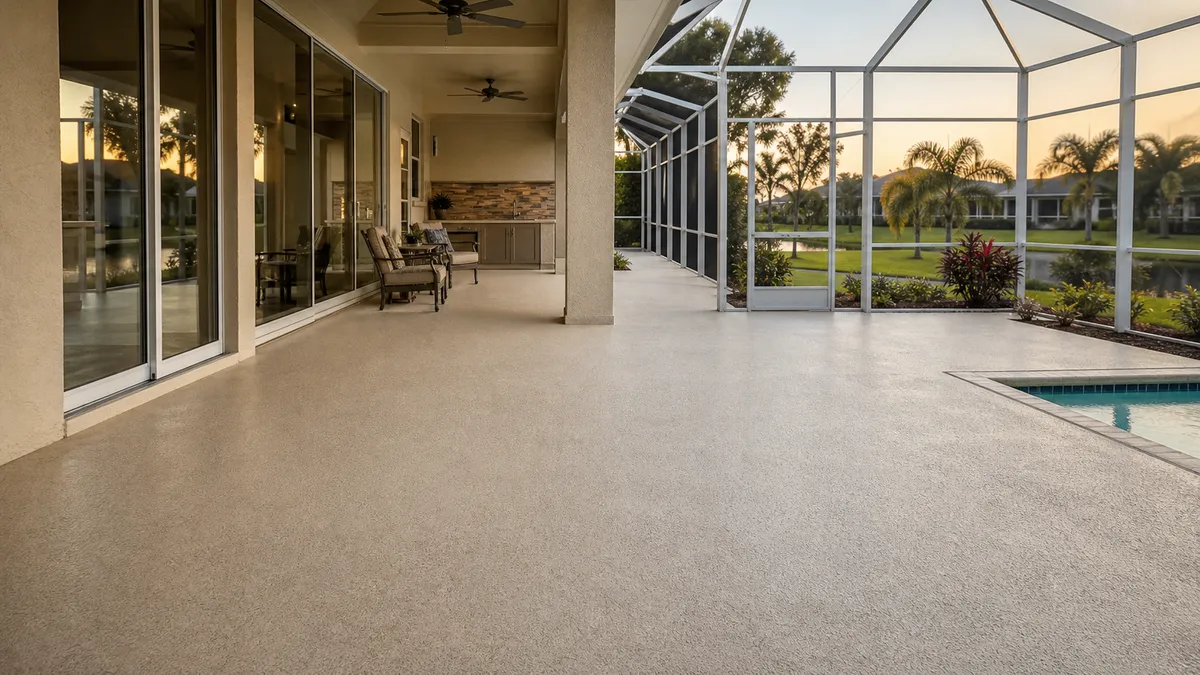 residential decorative concrete coating in Sun City Center, Florida