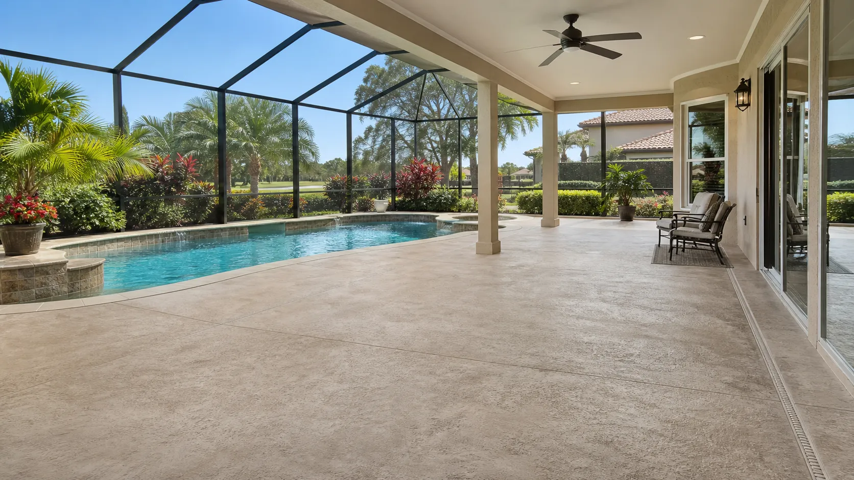 decorative concrete coating project by Concrete Decor Pros in Sun City Center, Florida